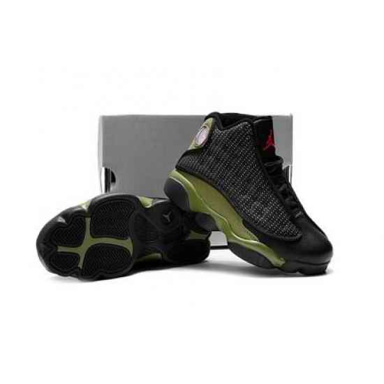 Kids Air Jordan 13 Retro Shoes Laser Green Black